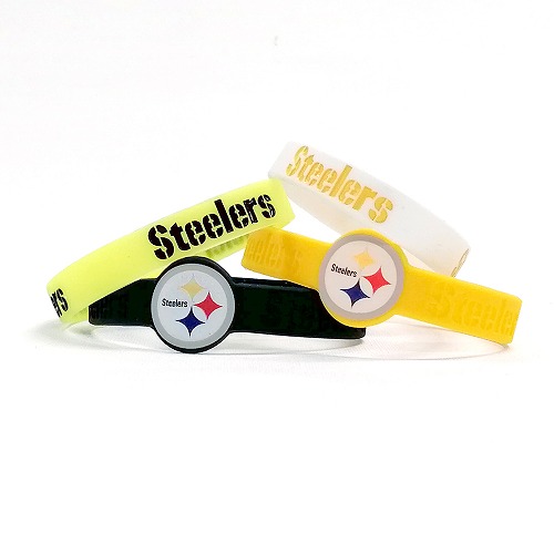 アミンコ NFL シリコンブレスレット（4本パック） スティーラーズ